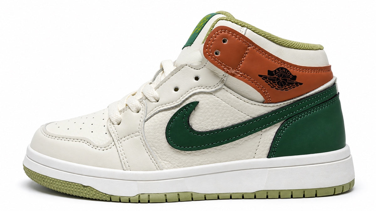 Air Jordan 1 Mid Vert, Marron & Crème