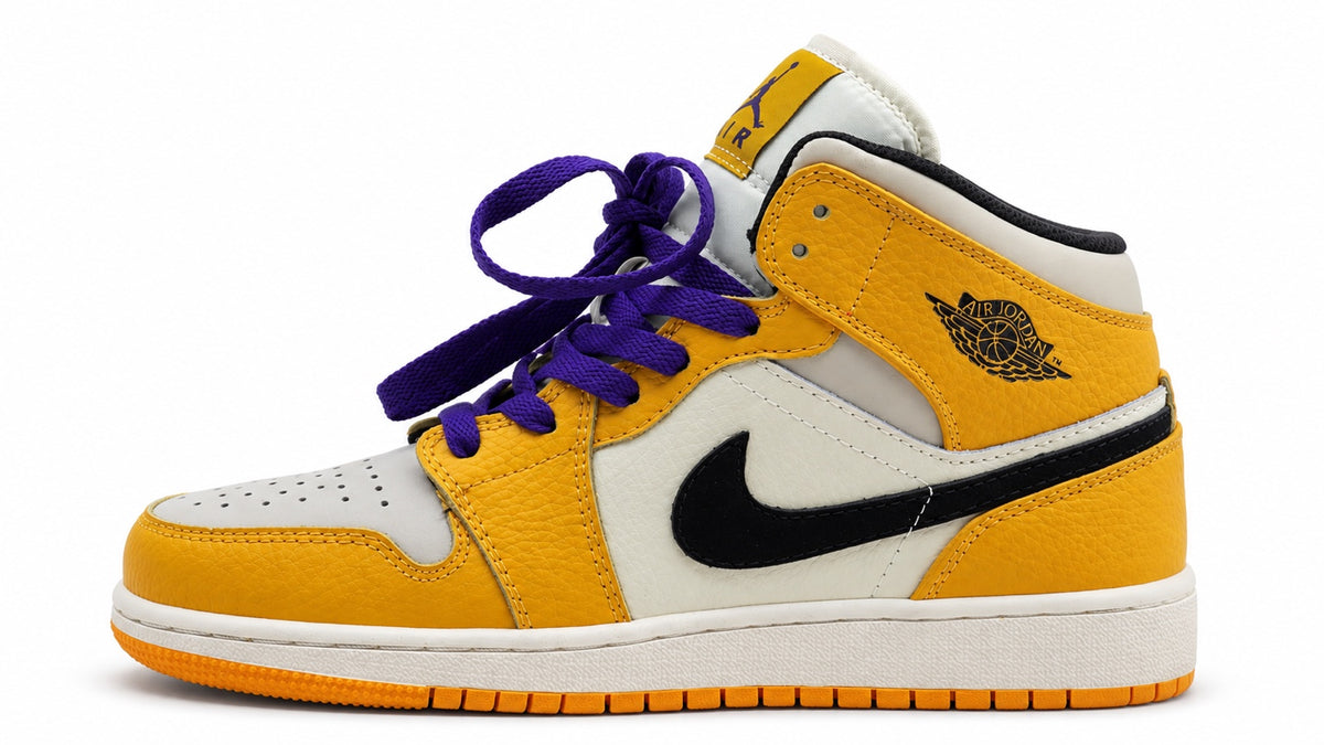 Air Jordan 1 Mid jaune blanc violet